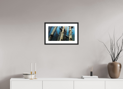 48 x 27 cm, Hahnemühle Photo Rag Ultra Smooth Framed Black Through the Pillars