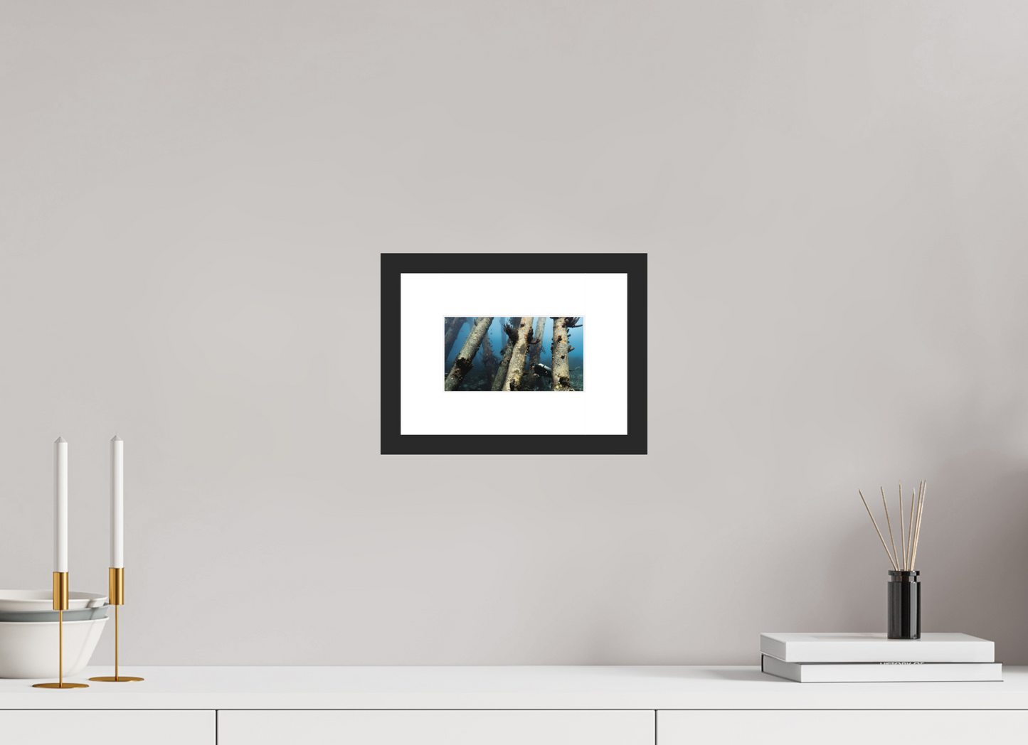 16 x 9 cm, Framed Through the Pillars